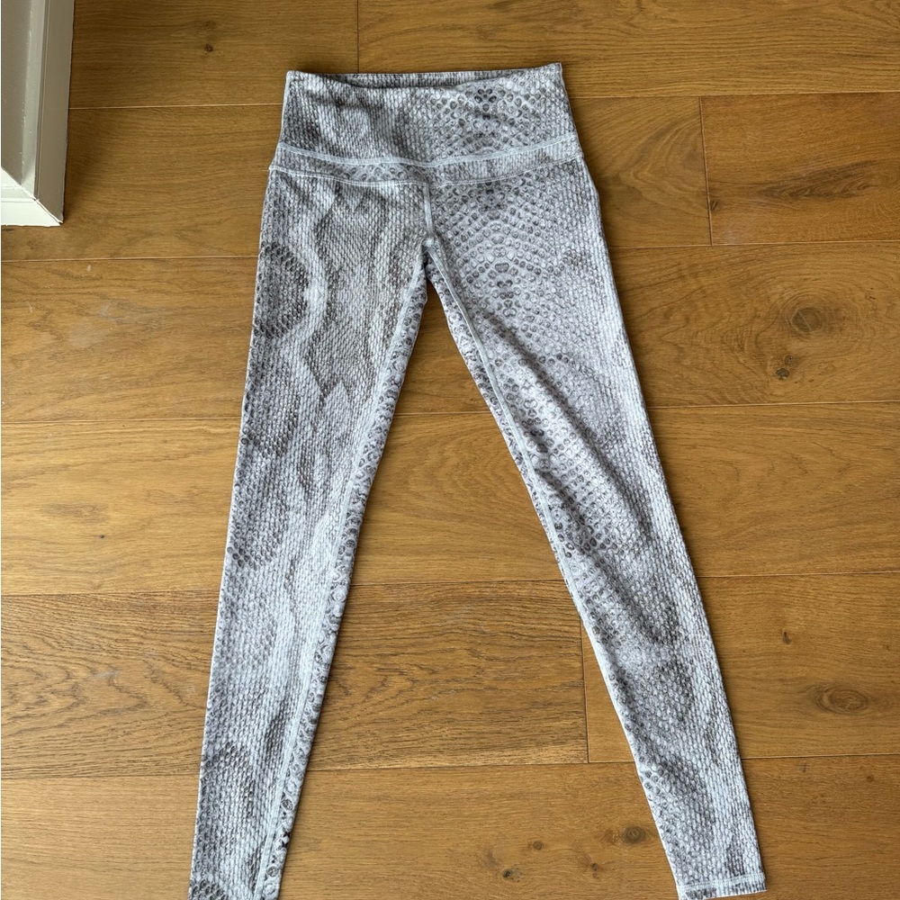 Varley Gray Snakeskin Print Leggings